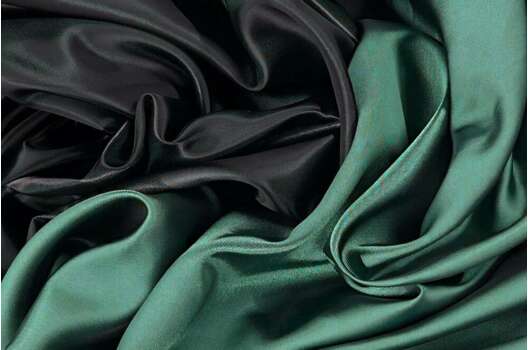 Подкладка атласная с вискозой (S134/41), черно-зеленая